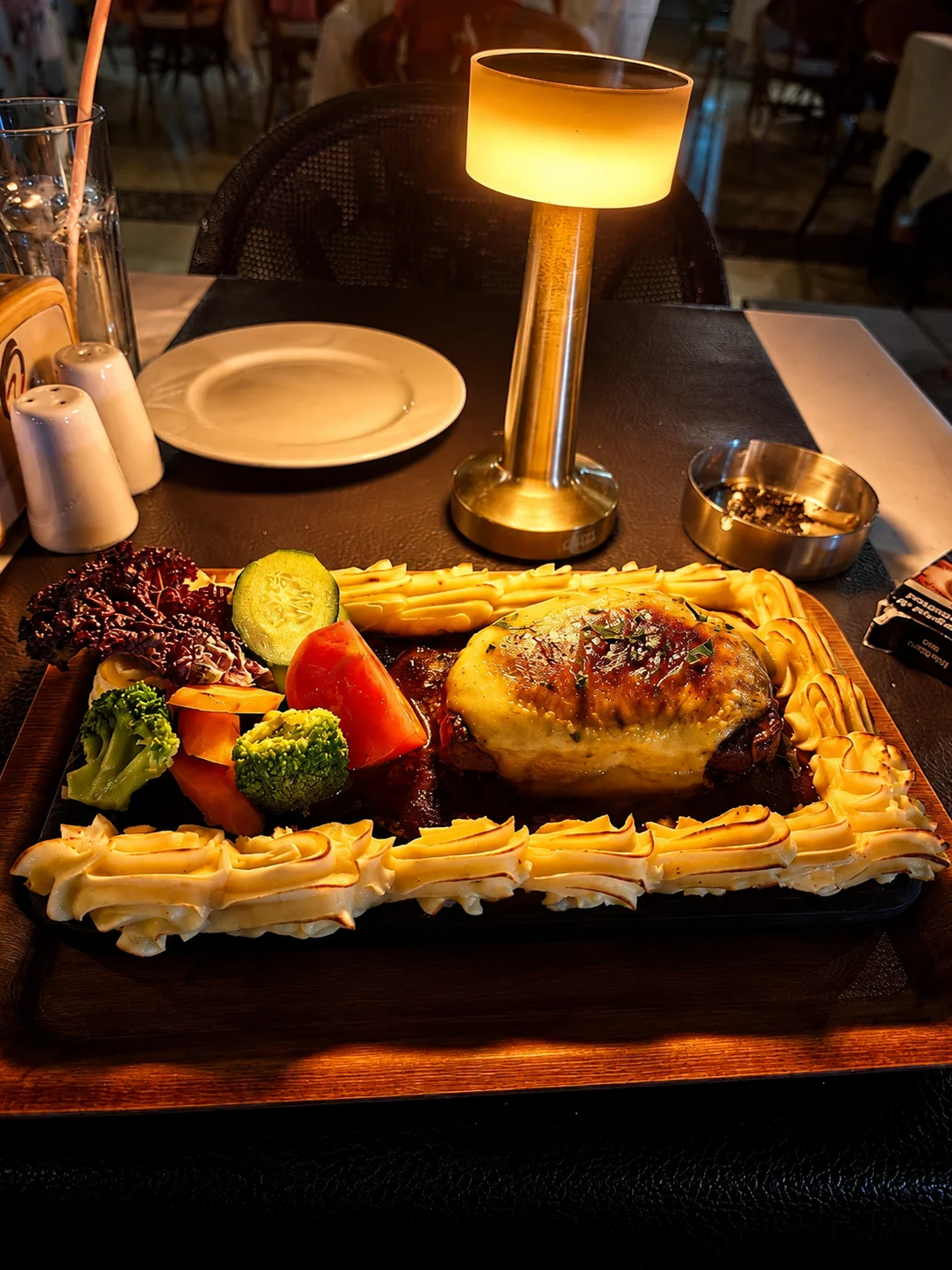 Evening dining under warm light